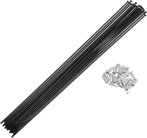 Motoforti 20 Set 14G Straight Pull Bicycle Spokes 255mm Straight Pull Bike Wheel Spokes Carbon Steel Black in Saudi Arabia