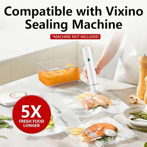 30 عبوة من أكياس تفريغ الهواء القابلة لإعادة الاستخدام من أجل Vixino، أكياس Sous Vide شديدة التحمل خالية من مادة BPA (15 صغيرة، 15 متوسطة) مع مشبكين للغلق، أكياس تخزين طعام مضادة للتسرب للفريزر والميكروويف وإعداد الوجبات in Kuwait