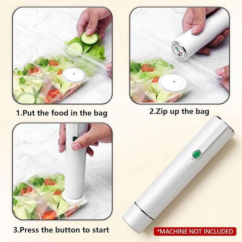 30 عبوة من أكياس تفريغ الهواء القابلة لإعادة الاستخدام من أجل Vixino، أكياس Sous Vide شديدة التحمل خالية من مادة BPA (15 صغيرة، 15 متوسطة) مع مشبكين للغلق، أكياس تخزين طعام مضادة للتسرب للفريزر والميكروويف وإعداد الوجبات in Kuwait