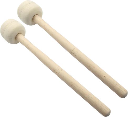 2 Pcs Stable Drum Mallet, Wool Felt Drum Stick Anti-slip Bass Percussion Sticks, Instrument Band Accessory (Beige) in Kuwait