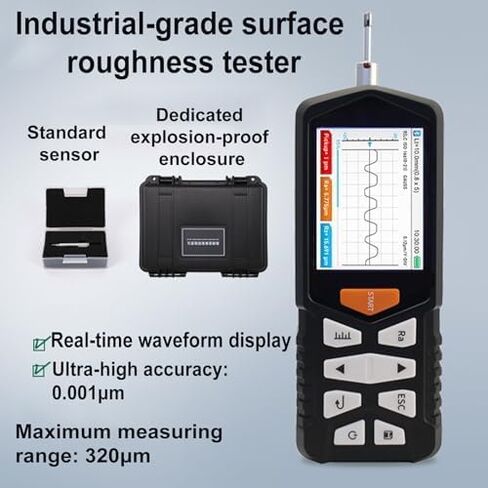 220v Digital Roughness Tester, Rechargeable Surface profilometer, Accuracy 0.001μm, Ra Measurement Range 0.005μm-16μm, Industrial Measuring Instrument. in Saudi Arabia