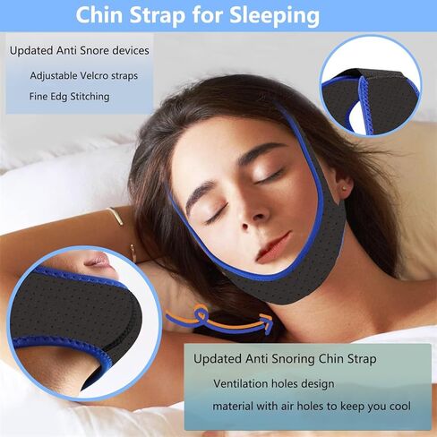 حزام الذقن المضاد للشخير ، حزام الذقن لمستخدمي CPAP ، حزام الذقن CPAP ، مساعدات النوم للرجال والنساء توقف عن شخير الشخير الشخير للمستخدمين للمستخدمين للحفاظ على مغلق الفم in Kuwait