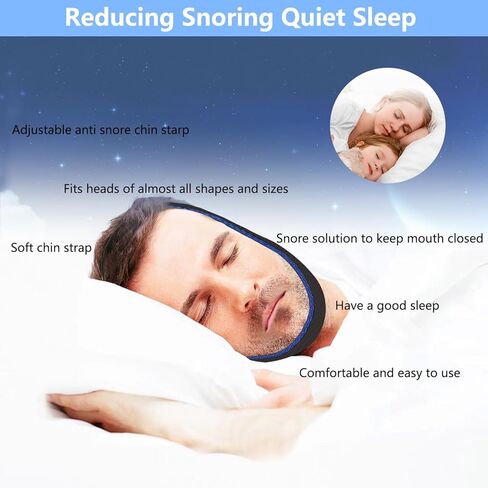 حزام الذقن المضاد للشخير ، حزام الذقن لمستخدمي CPAP ، حزام الذقن CPAP ، مساعدات النوم للرجال والنساء توقف عن شخير الشخير الشخير للمستخدمين للمستخدمين للحفاظ على مغلق الفم in Kuwait