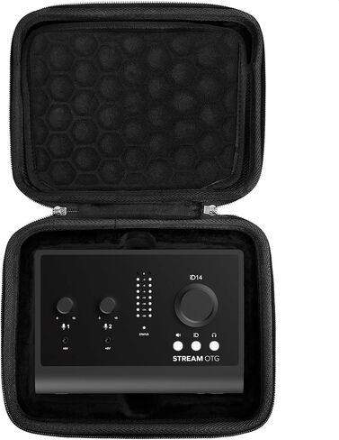حقيبة حمل واجهة الصوت، متوافقة مع واجهة Audient iD14 MKII/بطانة ناعمة OTG مع ملاءمة أخدود، جيب شبكي للكابلات والملحقات، مثالية لتسجيل الاستوديو واستخدام السفر in Saudi Arabia
