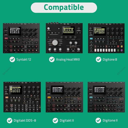 حقيبة سفر ذات هيكل صلب من GEEKRIA، متوافقة مع Elektron Digitakt II/Digitone II/Syntakt 12 / Analog Heat MKII، حقيبة حمل عينات الصوت (رمادي داكن) in Kuwait