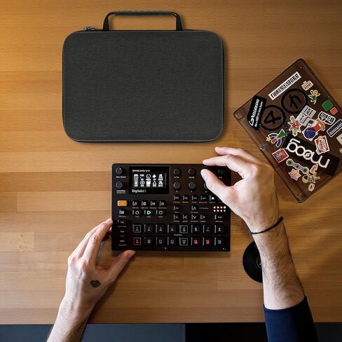 حقيبة سفر ذات هيكل صلب من GEEKRIA، متوافقة مع Elektron Digitakt II/Digitone II/Syntakt 12 / Analog Heat MKII، حقيبة حمل عينات الصوت (رمادي داكن) in Kuwait