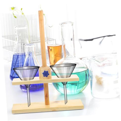Wooden Funnel Stand Laboratory Experimental Apparatus Chemistry Funnel Holder Support for Teaching and Glassware with Material Random Color in Saudi Arabia