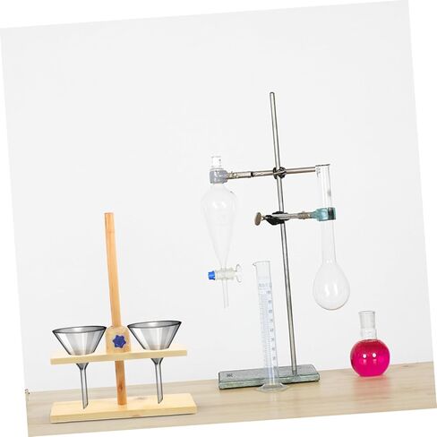 Wooden Funnel Stand Laboratory Experimental Apparatus Chemistry Funnel Holder Support for Teaching and Glassware with Material Random Color in Saudi Arabia