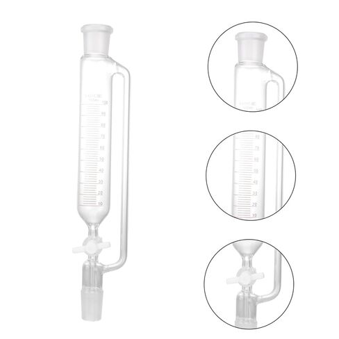قمع فصل زجاجي Luxshiny أسطواني مع محبس PTFE معدات فصل المواد الكيميائية للتجارب المختبرية والعلمية جهاز زجاج البورسليكات in Saudi Arabia