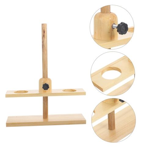Sosoport Dual Wooden Laboratory Funnel Stand Stable Base Chemistry Experimental Apparatus Teaching Equipment for Glass Funnels and Scientific Supplies Random Color in Saudi Arabia