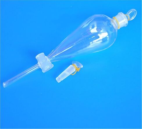 قمع جزء زجاجي من 60 مل إلى 2000 مل، سدادة زجاجية، صنبور لولبي، قمع جزء، أجهزة زجاجية تجريبية (2000 مل) in Kuwait