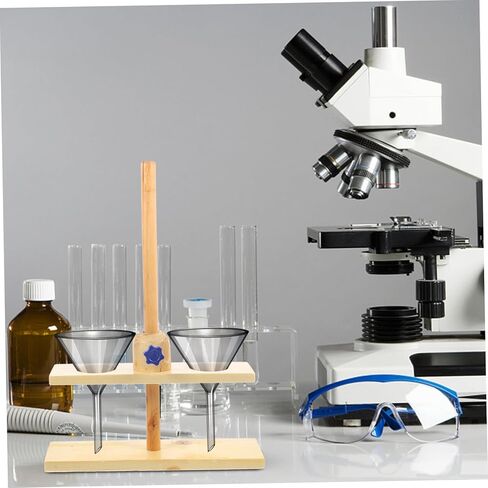 Dual Wooden Funnel Stand for Laboratory Science Equipment Stable Support for Chemistry Experiments and Teaching Supplies Suitable for School and Industrial Use Random Color in Saudi Arabia