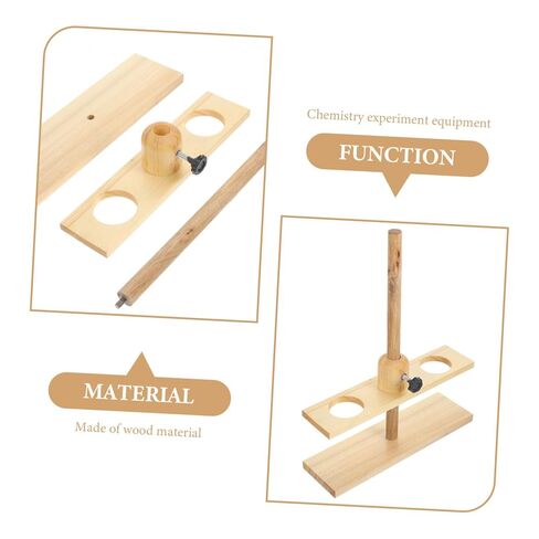 Dual Wooden Funnel Stand for Laboratory Science Equipment Stable Support for Chemistry Experiments and Teaching Supplies Suitable for School and Industrial Use Random Color in Saudi Arabia
