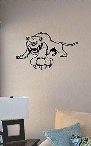 JS Artworks Sabre Tooth with Fangs ملصق حائط فني من الفينيل in Kuwait