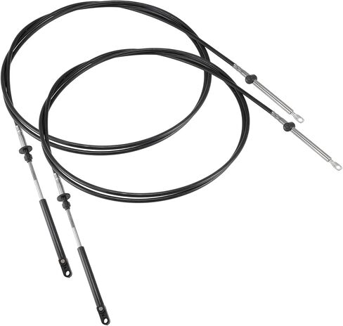 2pcs 12FT Boat Throttle Shift Control Cable Marine Outboard Remote Cable for Johnson for Evinrude for OMC Remote Control Outboard Engine 1979-Now Replace 0173112/173112 Black in Kuwait