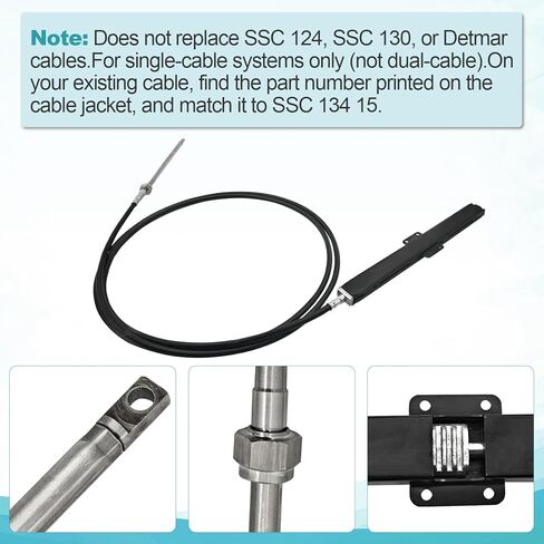 كابل توجيه ميكانيكي وترس SSC13415 بطول 15 قدم متوافق مع مجموعات إطار SB39526P وSB39544P لنظام التوجيه الخلفي ووحدات الخوذة SH5210P وSH5230P التي تناسب SS14115 وSS15115 in Saudi Arabia