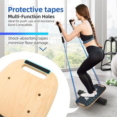 لوحة التوازن للبالغين مع سدادات قابلة للتعديل: 3 أوضاع تذبذب اللوحة مع تدريبات تمرينات موازنة الاستقرار لتحسين التوازن غير المنزلق سطح in Kuwait