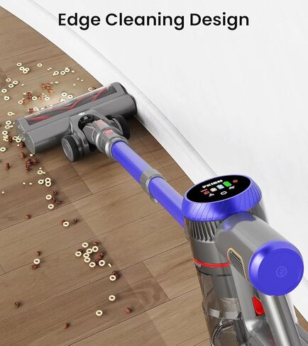مكنسة كهربائية لاسلكية، 550 وات 45 كيلو باسكال 65 دقيقة مكانس كهربائية للمنزل مع شاشة LED، مكنسة كهربائية قائمة بذاتها مع فرشاة مضادة للتشابك، مكنسة كهربائية قابلة لإعادة الشحن لشعر الحيوانات الأليفة/السجاد/الأرضية in Saudi Arabia