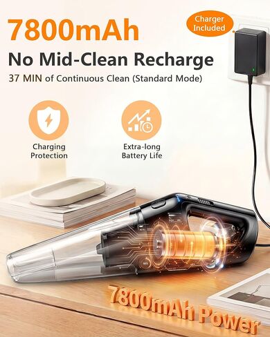 PowerSpeed CleanView Handheld Vacuum Cordless - 16000Pa Strong Suction Portable 15-Minute Cleans 120㎡ Room Fast - 1000mL Dust Cup One-Touch Emptying No Mess - for Debris Pet Hair Long Hair Crevices in Kuwait