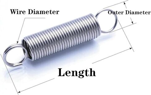 1 pcs Wire Diameter 1.5mm, Outer Diameter 16mm, Length 50-320mm 304 Stainless Steel Small Tension Dual Hook Spring Hook Expansion(70mm) in Saudi Arabia
