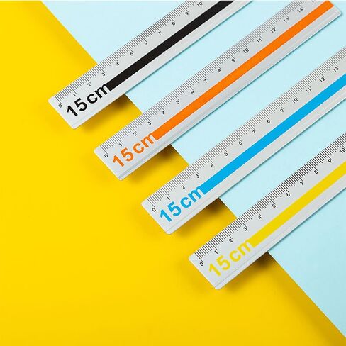 Set of 2 15cm Professional Aluminum Straight Ruler with High Contrast Marking for Architects Artists Engineers Edges Aluminum Ruler in Saudi Arabia