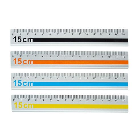 Set of 2 15cm Professional Aluminum Straight Ruler with High Contrast Marking for Architects Artists Engineers Edges Aluminum Ruler in Saudi Arabia