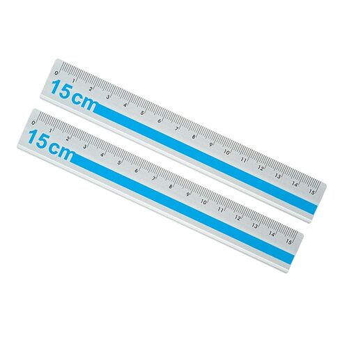 Set of 2 15cm Professional Aluminum Straight Ruler with High Contrast Marking for Architects Artists Engineers Edges Aluminum Ruler in Saudi Arabia