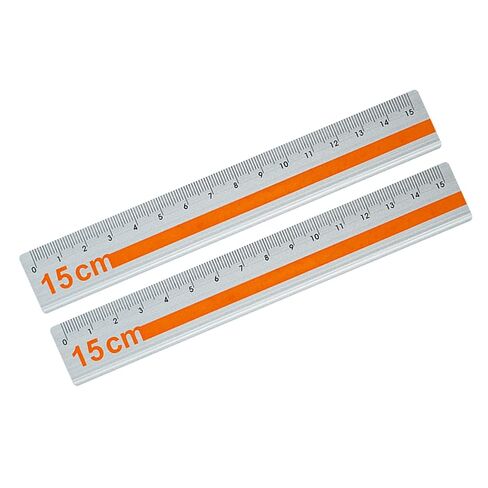 Set of 2 15cm Professional Aluminum Straight Ruler with High Contrast Marking for Architects Artists Engineers Edges Aluminum Ruler in Saudi Arabia