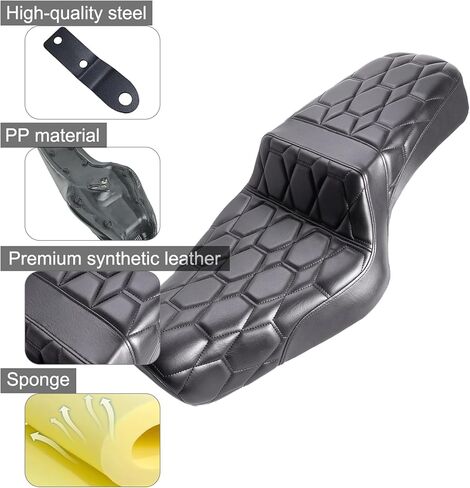 مقاعد الدراجات النارية Mojilin تناسب مقعد Sportster لـ Harley XL883N Sportster 883 1200 x48 Iron883 2009-وربعون ثمانية وسبعون مقعدًا في السائق الخلفي الأمامي مقعدين إلى مقعد 2.0-3.3 غال in Kuwait