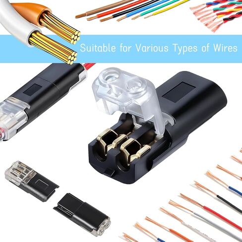 50Pcs Double-Wire Plug-in Connector with Locking Buckle, Quick-Clip Fasteners, Multi-Purpose Snap-On Blocks for Strip Lights DIY Crafting, Low Voltage Wire Connectors in Saudi Arabia