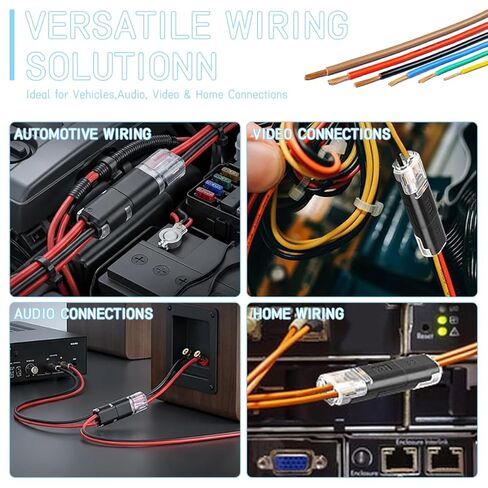 50Pcs Double-Wire Plug-in Connector with Locking Buckle, Quick-Clip Fasteners, Multi-Purpose Snap-On Blocks for Strip Lights DIY Crafting, Low Voltage Wire Connectors in Saudi Arabia