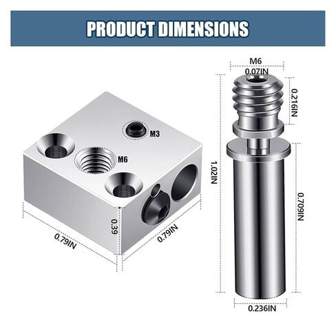1 كتلة سخان نحاسية مطلية CR-10 بدرجة حرارة عالية، 2 أنبوب أسطواني حراري لكسر الحرارة من سبائك التيتانيوم in Kuwait
