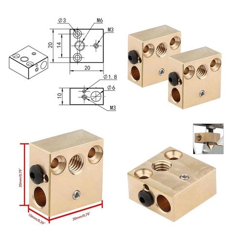 طابعة ثلاثية الأبعاد Heatblock النحاس تصلب سخان كتلة الفوهات الطارد عدة درجة حرارة عالية in Kuwait