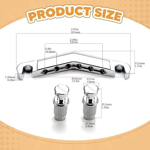 Bar Tailpiece V Shape Metal Construction Quick and Easy Setup Stable for Electric Guitar Replacement in Saudi Arabia