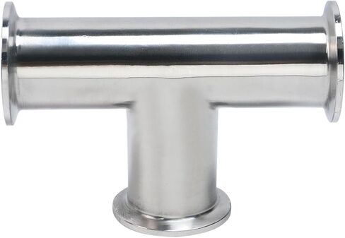 Crapyt 2 Pcs Clamps Tee 3 Way 304 Stainless Steel Sanitary Fitting Fits 1.5" Tri-clamp, T-shaped Tri Clamp Tube for Welded Pipe (38mm Pipe OD,Sliver) in Saudi Arabia
