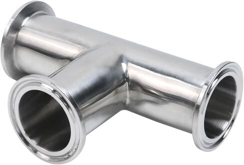 Crapyt 2 Pcs Clamps Tee 3 Way 304 Stainless Steel Sanitary Fitting Fits 1.5" Tri-clamp, T-shaped Tri Clamp Tube for Welded Pipe (38mm Pipe OD,Sliver) in Saudi Arabia