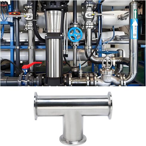 Crapyt 2 Pcs Clamps Tee 3 Way 304 Stainless Steel Sanitary Fitting Fits 1.5" Tri-clamp, T-shaped Tri Clamp Tube for Welded Pipe (38mm Pipe OD,Sliver) in Saudi Arabia