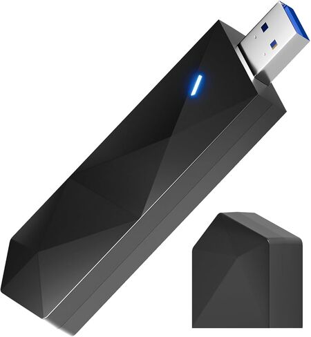 WiFi6E USB 3.0 WiFi Adapter for PC, AX5400M 802.11AX, Tri-Band 6GHz/5GHz/2.4GHz, WPA3, Wireless USB WiFi Dongle Network Adapter for PC Laptop, Only Compatible with Windows 11/10 in Saudi Arabia