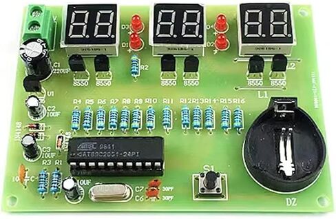 مجموعات DIY AT89C2051 ساعة إلكترونية أنبوب رقمي LED عرض جناح أجزاء ومكونات الوحدة الإلكترونية تيار مستمر 9 فولت - 12 فولت in Saudi Arabia