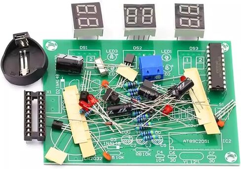 مجموعات DIY AT89C2051 ساعة إلكترونية أنبوب رقمي LED عرض جناح أجزاء ومكونات الوحدة الإلكترونية تيار مستمر 9 فولت - 12 فولت in Saudi Arabia