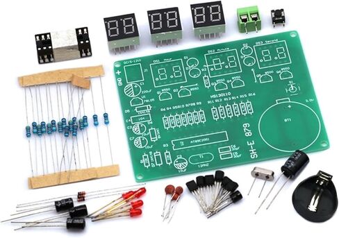 مجموعات DIY AT89C2051 ساعة إلكترونية أنبوب رقمي LED عرض جناح أجزاء ومكونات الوحدة الإلكترونية تيار مستمر 9 فولت - 12 فولت in Saudi Arabia