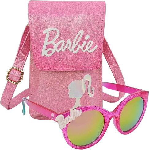 Arkaid Barbie Girls Sunglasses 2 قطعة | يتضمن علبة نظارات Crossbody | UV 400 | حجم واحد يناسب معظم الأطفال in Kuwait