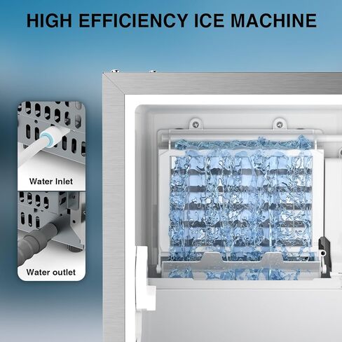 Commercial Under Counter Ice Maker Machine 15" Wide, 85 lbs/Day,Stainless Steel Built-in Freestanding Ice Maker with 30 lbs Storage Bin, Under Cabinet Ice Machine for Home Commercial Use in Kuwait