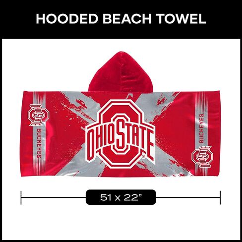 Northwest Ohio State Buckeyes NCAA Cross Out Youth Hooded Micro Fiber Towel 22 x 51 Inches in Saudi Arabia