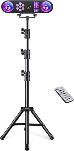 مصابيح DJ مع حامل ، أضواء الحفلات DJ Disco Light Sound تم تنشيطها ، 5 في 1 حزمة إضاءة الحفلات مع كرة الدوران ، القوية ، الأشعة فوق البنفسجية ، إضاءة PAR ملونة ونمط لعرض حفل زفاف الفرقة GIG in Kuwait