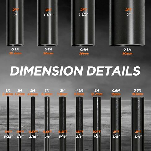 مجموعة بكرات أنابيب الانكماش الحراري مقاس 13، مبطنة بمادة لاصقة 4:1، 13 قطرًا، إجمالي جدار مزدوج من الدرجة البحرية 76.5 قدمًا، أنابيب تغليف منكمش للأسلاك الكهربائية المقاومة للماء - للصناعة والسيارات (أسود) in Kuwait