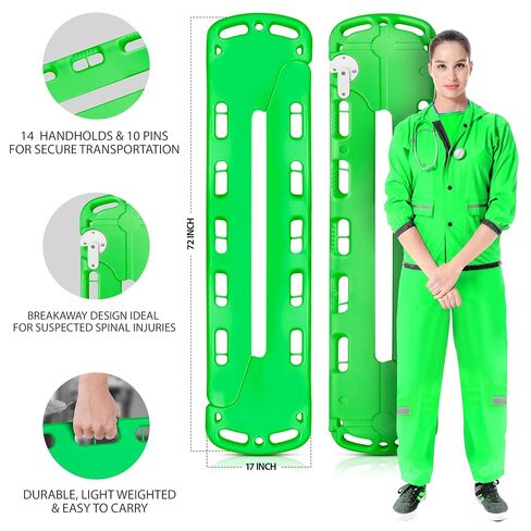 ASA Techmed 72 Inch Easy Break-Away Split Scoop Stretcher - Durable, Lightweight for Patient Transport & Water Rescue. 450 Pound Capacity. Meets SMR protocols. EMS, EMT, Hospital & Athletic Trainers. in Saudi Arabia