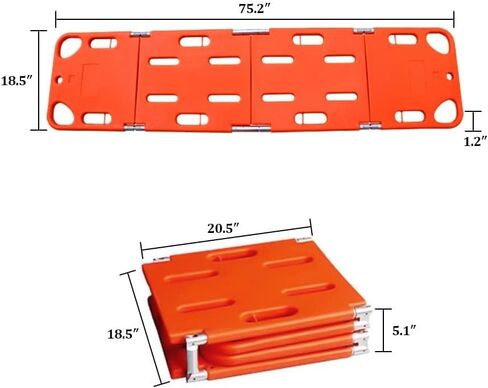 Foldable Spine Board Stretcher - Lightweight Portable Patient Transfer Backboard for EMT Immobilization, Rescue & Ambulance Use - Durable PE Plastic Design in Saudi Arabia