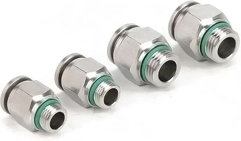 G-Thread PC Connector Air Hose Fitting G1/8 1/4 3/8 1/2 Male Thread Pipe Joint 8mm Pneumatic Quick Cooupling 304 Stainless Steel 1Pcs(PC8-G03) in Saudi Arabia