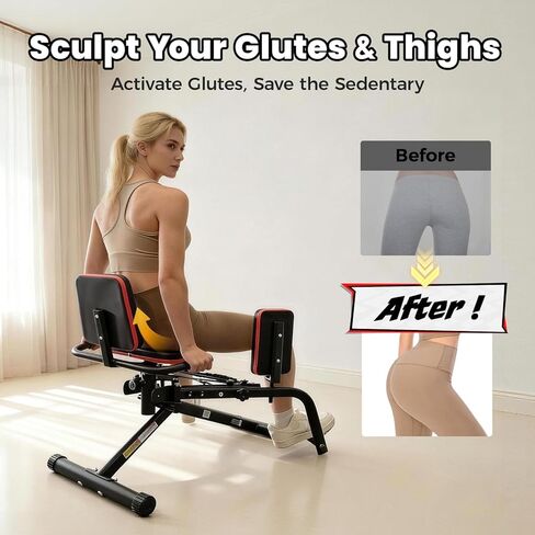 آلة إبعاد الورك للصالة الرياضية المنزلية، معدات تمرين الأرداف ذات 9 مستويات، أداة بناء الغنائم مع شريطين للمقاومة، أداة تمرين الأرداف والفخذين 2 في 1 للنساء والرجال in Kuwait
